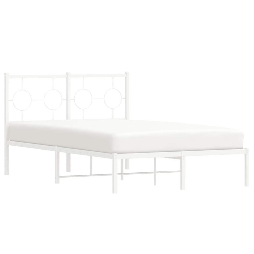sengeramme med sengegavl 120x200 cm metal hvid
