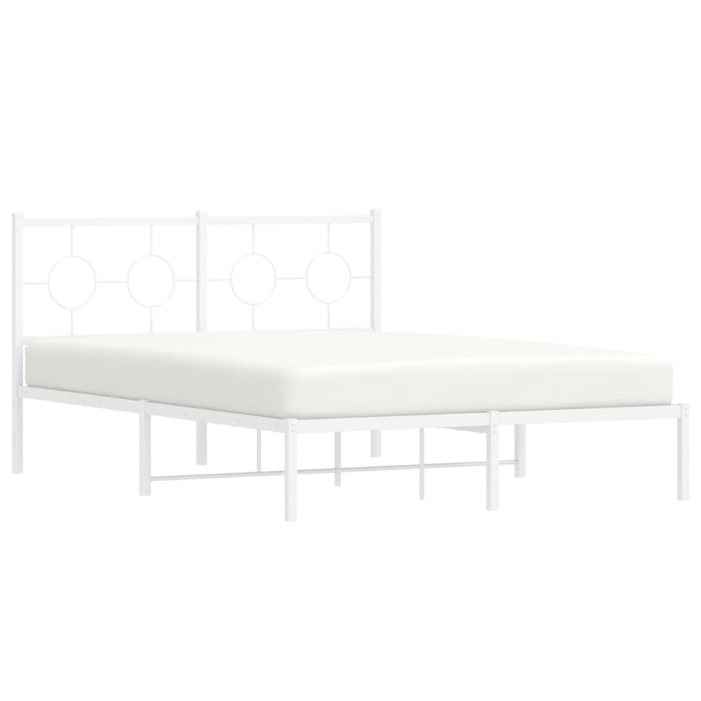 sengeramme med sengegavl 140x200 cm metal hvid