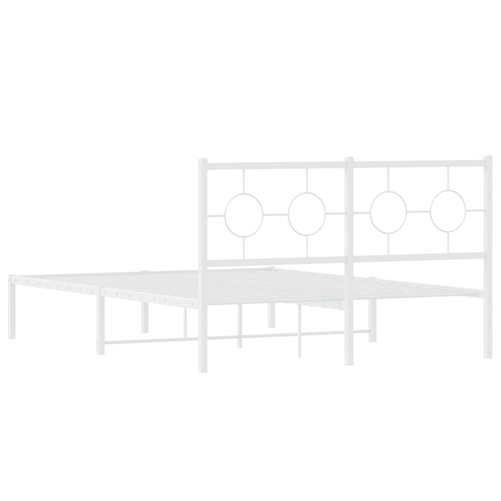 sengeramme med sengegavl 140x200 cm metal hvid