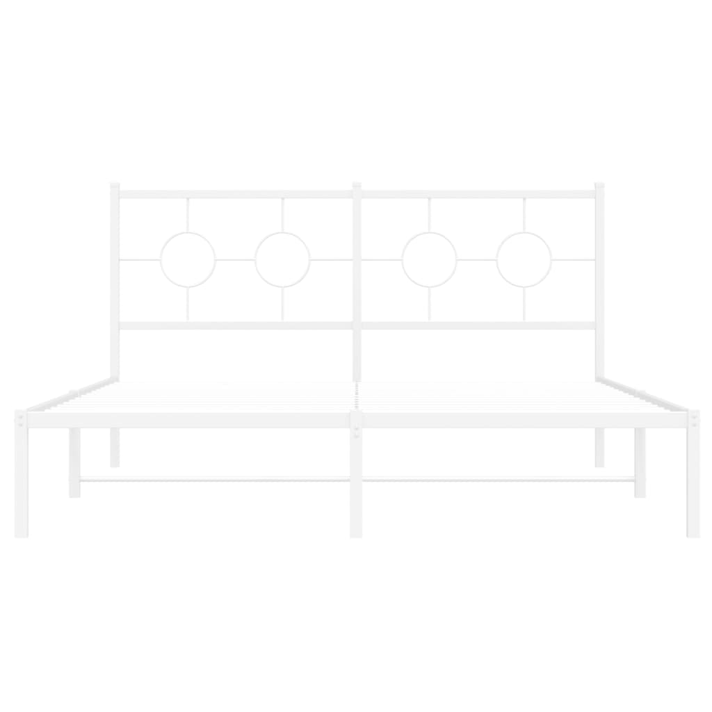sengeramme med sengegavl 150x200 cm metal hvid