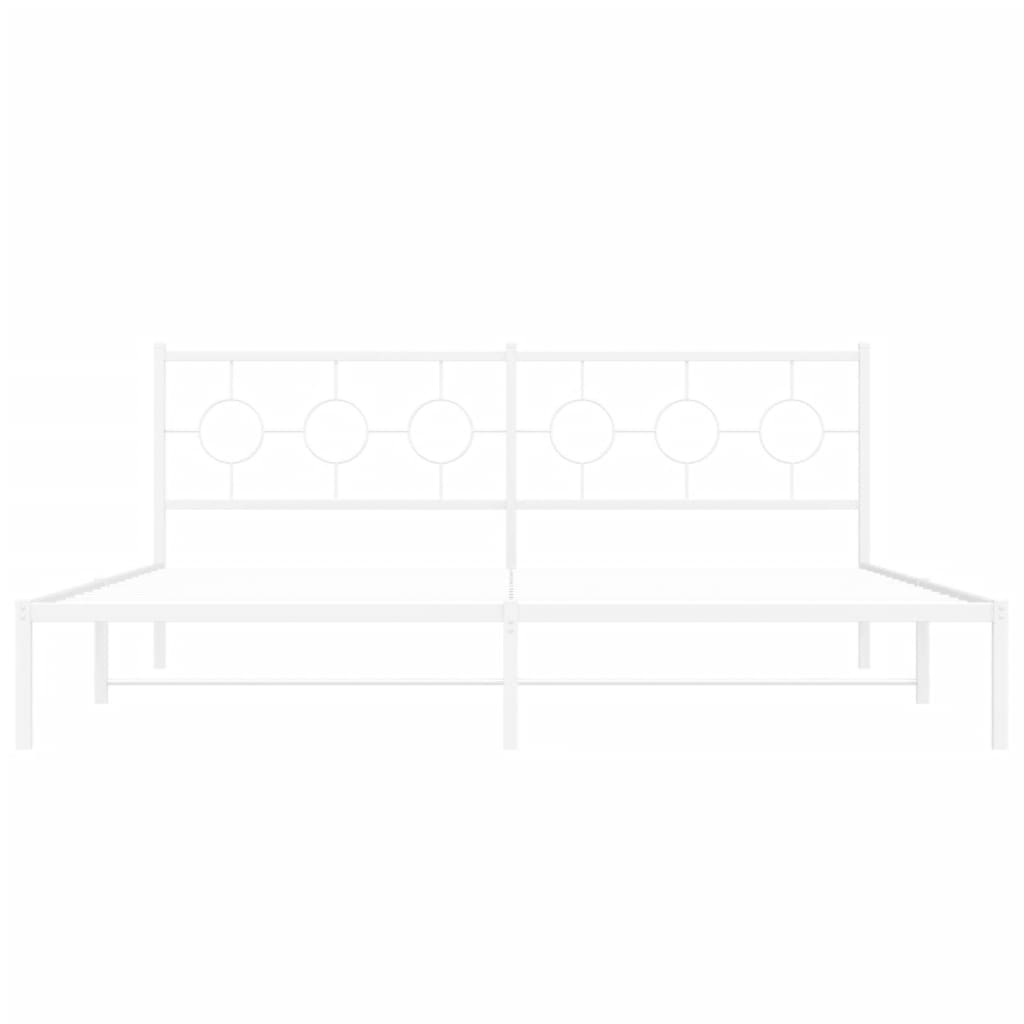 sengeramme med sengegavl 193x203 cm metal hvid