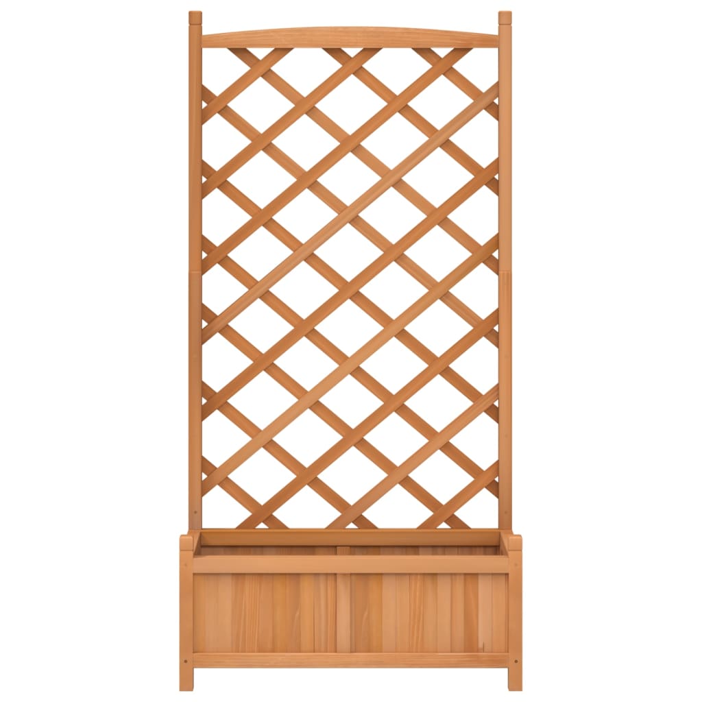 plantekasse med espalier brun 75 x 35 x 150 cm massivt grantræ