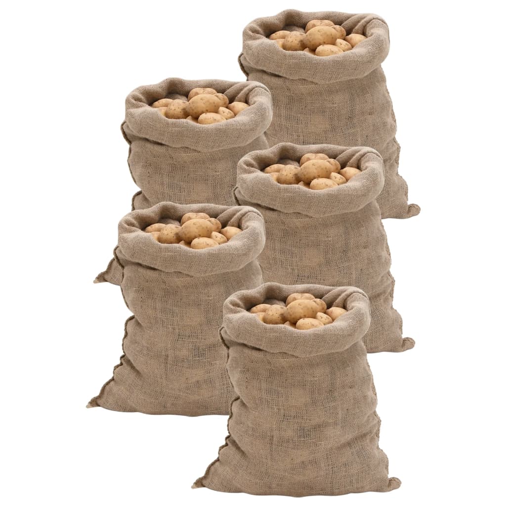 jutesække 5 stk. 60x105 cm 100% jute 220 gsm