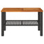 havebord 70x38x42 cm polyrattan og akacietræ sort