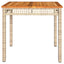 havebord 80x80x75 cm polyrattan og akacietræ sort