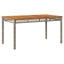havebord 140x80x75 cm polyrattan og akacietræ grå