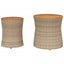 haveborde 2 stk. med træplade polyrattan beige