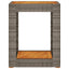 havebord med trætop 60x40x75 cm polyrattan grå