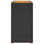 havebord med trætop 100x40x75 cm polyrattan sort