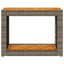 havebord med trætop 100x40x75 cm polyrattan grå