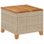 havebord 45x45x37 cm polyrattan og akacietræ beige