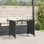 havebord med glastop 110x68x70 cm polyrattan sort