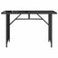 havebord med glastop 110x68x70 cm polyrattan sort