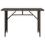 havebord med glastop 110x68x70 cm polyrattan brun