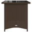 havebord med glastop 110x68x70 cm polyrattan brun