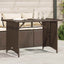 havebord med glastop 110x68x70 cm polyrattan brun