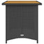 havebord med træplade 110x68x70 cm polyrattan sort