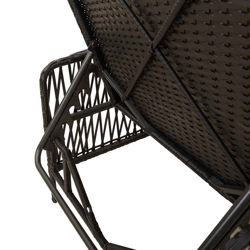 Solstol Sort og Cremehvid 55 x 200 x 92 cm polyrattan