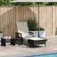Solstol Sort og Cremehvid 55 x 200 x 92 cm polyrattan