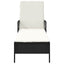Solstol Sort og Cremehvid 55 x 200 x 92 cm polyrattan