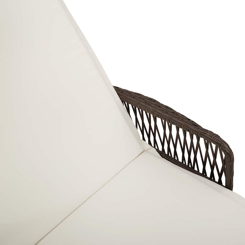 Solstol Brun og Creme Hvid 55 x 200 x 92 cm polyrattan