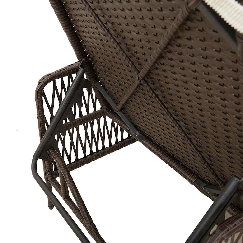 Solstol Brun og Creme Hvid 55 x 200 x 92 cm polyrattan