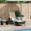 Solstol Brun og Creme Hvid 55 x 200 x 92 cm polyrattan