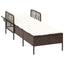 Solstol Brun og Creme Hvid 55 x 200 x 92 cm polyrattan