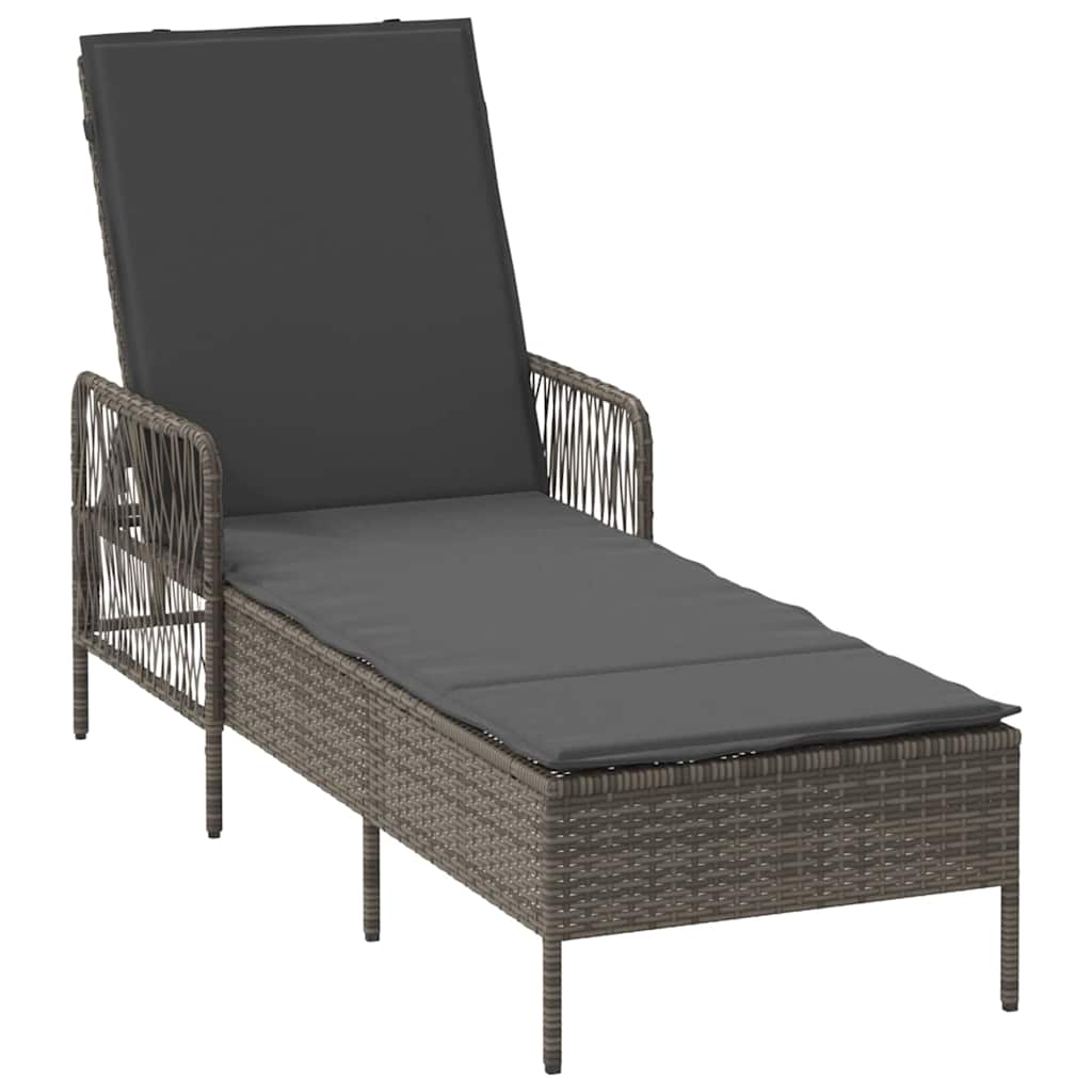 Solstol Grå og Mørkegrå 200 x 55 x 92 cm polyrattan