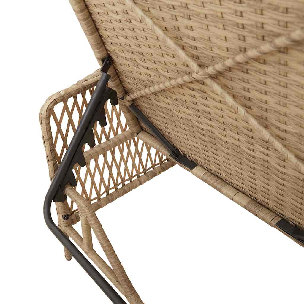 Solstol Beige og lys grå 200 x 55 x 92 cm polyrattan
