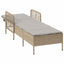 Solstol Beige og lys grå 200 x 55 x 92 cm polyrattan