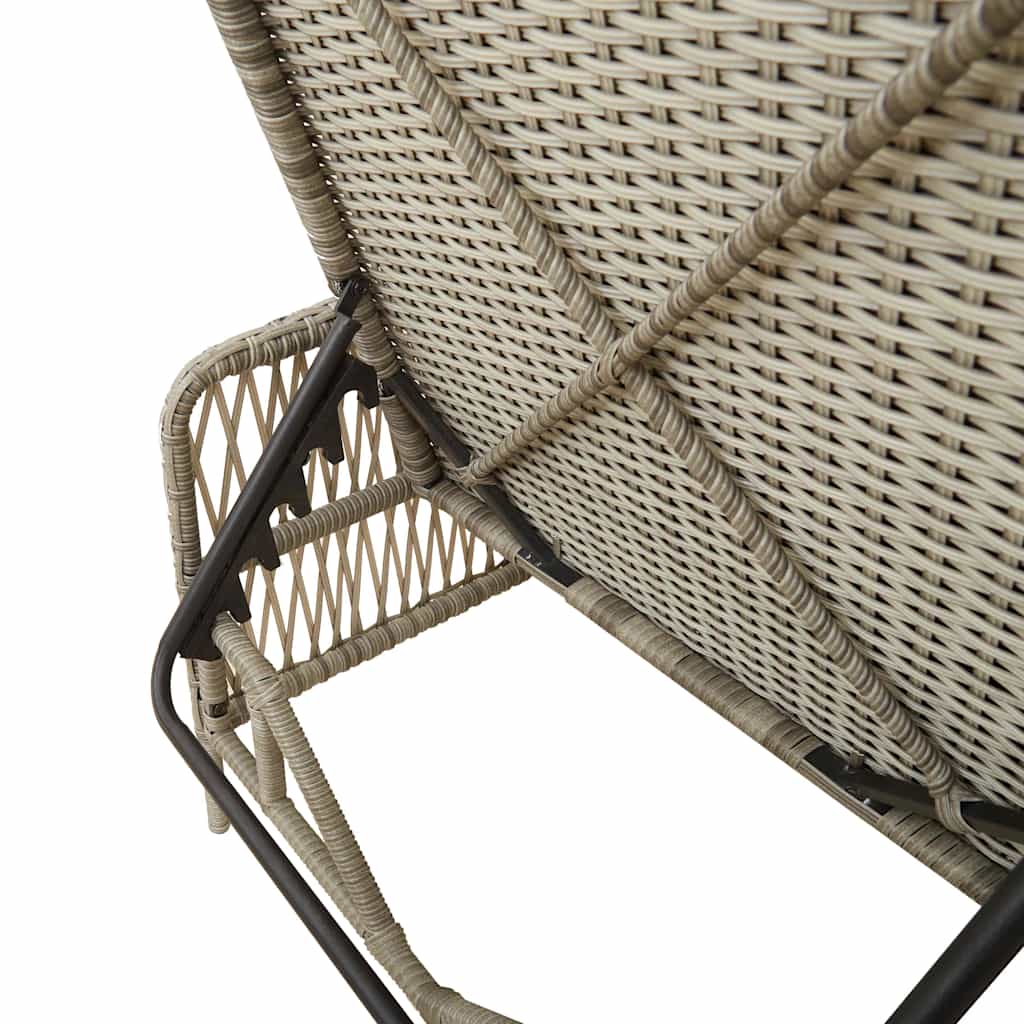 Solstol Lysegrå og mørkegrå 200 x 55 x 92 cm polyrattan
