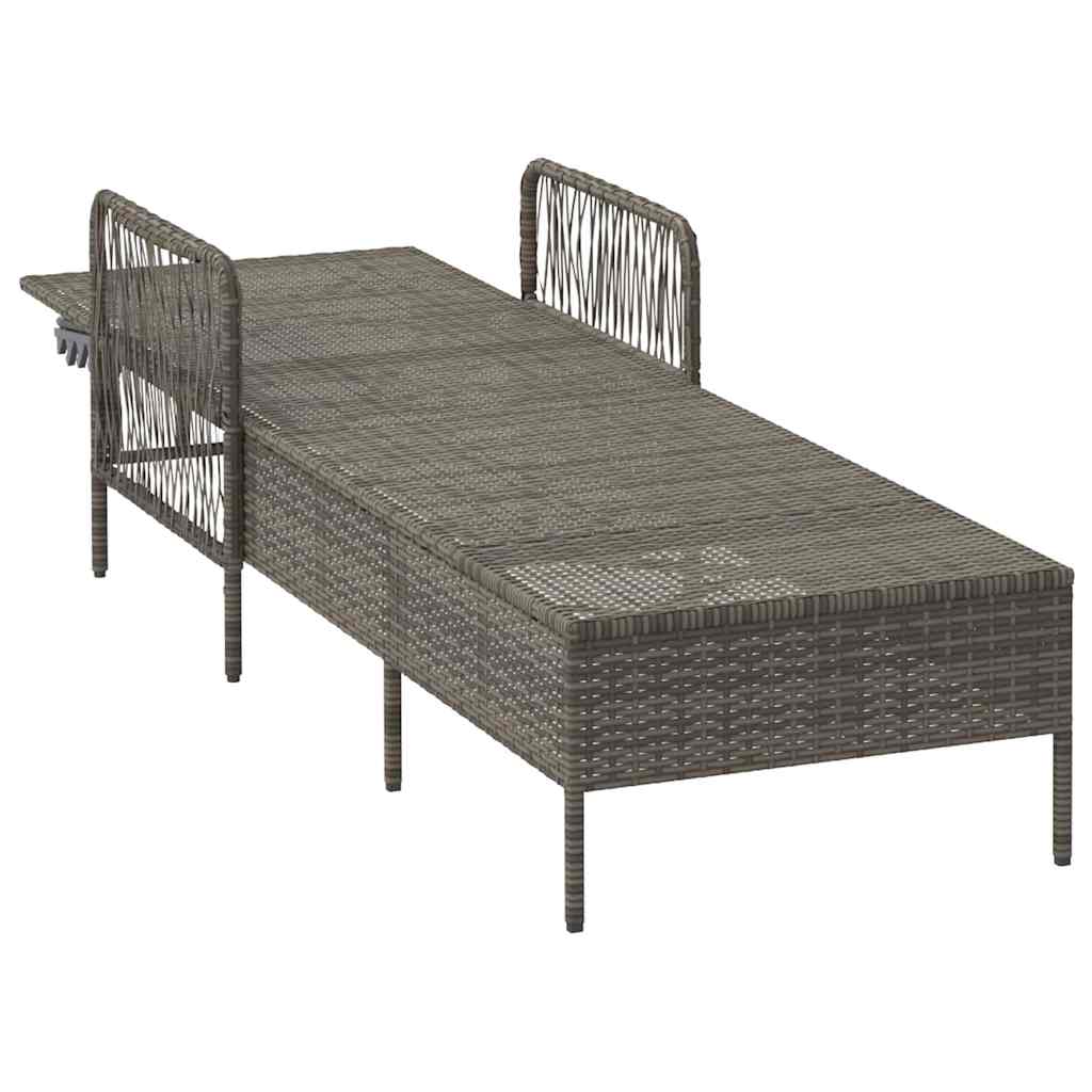 Solstol Grå og Marineblå 200 x 55 x 92 cm polyrattan