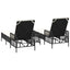 Solstol 3 pcs Sort og Cremehvid 55 x 200 x 92 cm polyrattan