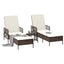 Solstol 3 pcs Brun og Creme Hvid 200 x 55 x 92 cm polyrattan