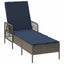 Solstol 3 pcs Grå og Marineblå 200 x 55 x 92 cm polyrattan