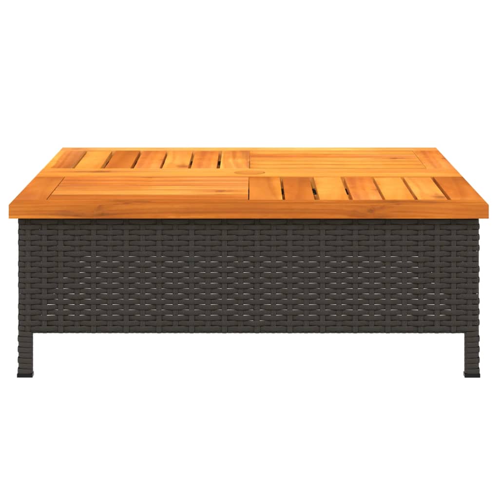 skjuler til parasolfod 70x70x25 cm polyrattan og akacietræ sort