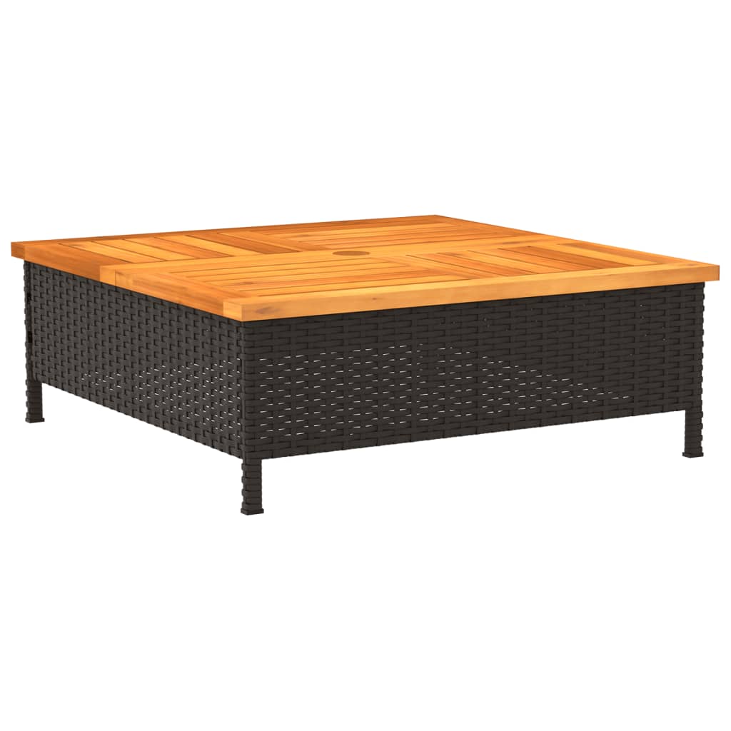 skjuler til parasolfod 70x70x25 cm polyrattan og akacietræ sort