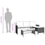 havesofa med bord og hynder L-formet polyrattan sort