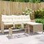 havesofa med bord og hynder L-formet polyrattan beige