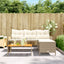 havesofa med bord og hynder L-formet polyrattan beige