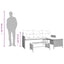 havesofa med bord og hynder L-formet polyrattan beige