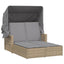 solseng med baldakin og hynder polyrattan beige