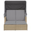 solseng med baldakin og hynder polyrattan beige