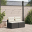 sofamoduler til haven 2 stk. med hynder polyrattan sort