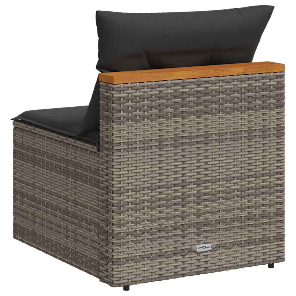sofamoduler til haven 2 stk. med hynder polyrattan grå
