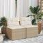 sofamoduler til haven 2 stk. med hynder polyrattan beige