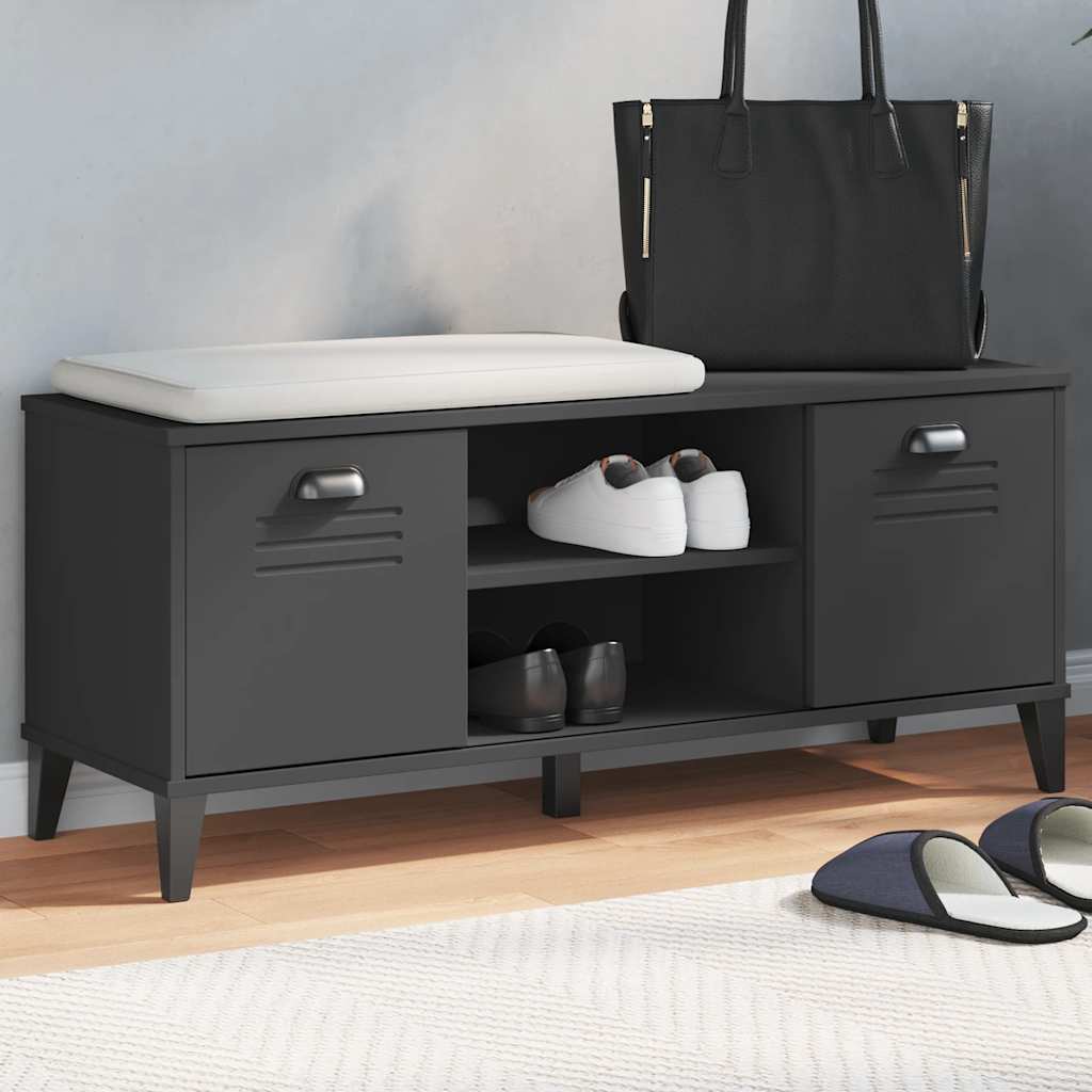 skobænk VIKEN 106x35x45 cm konstrueret træ sort