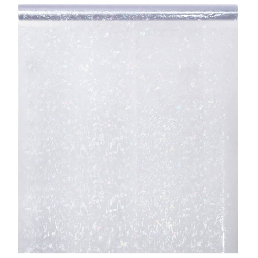 vinduesfolie 45x2000 cm PVC 3D-regnbuemønster matteret