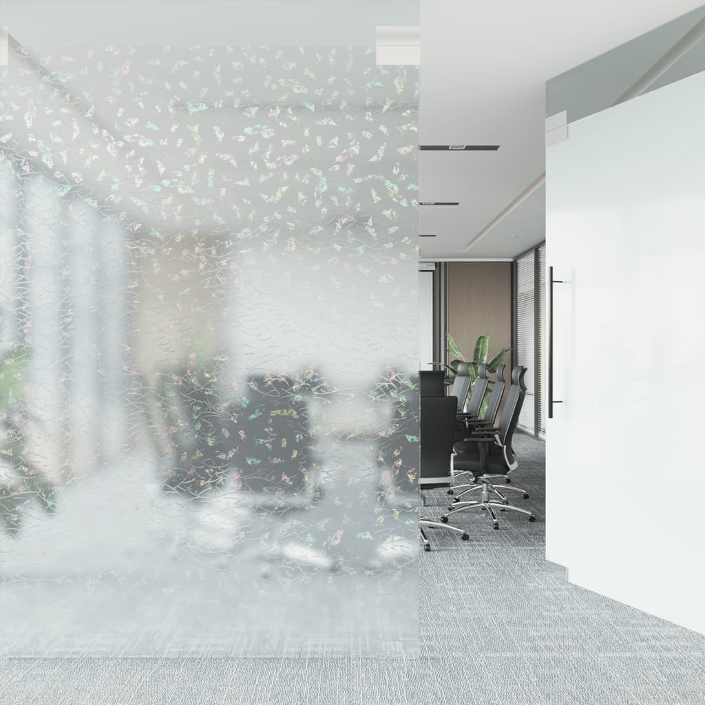 vinduesfolie 60x1000 cm PVC 3D-regnbuemønster matteret